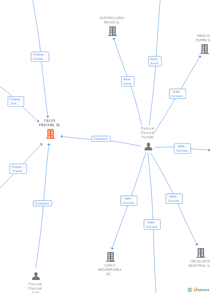 Vinculaciones societarias de CALES PASCUAL SL