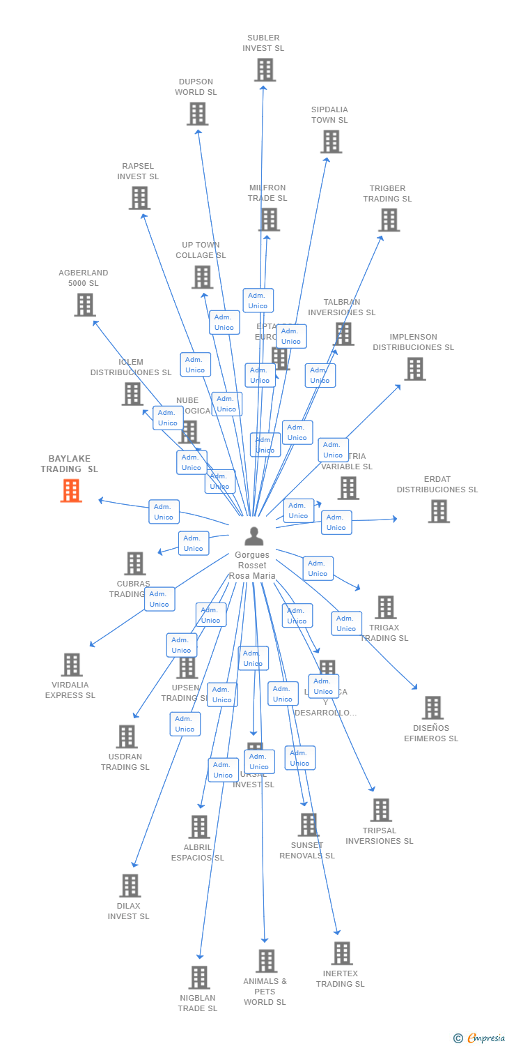 Vinculaciones societarias de BAYLAKE TRADING SL
