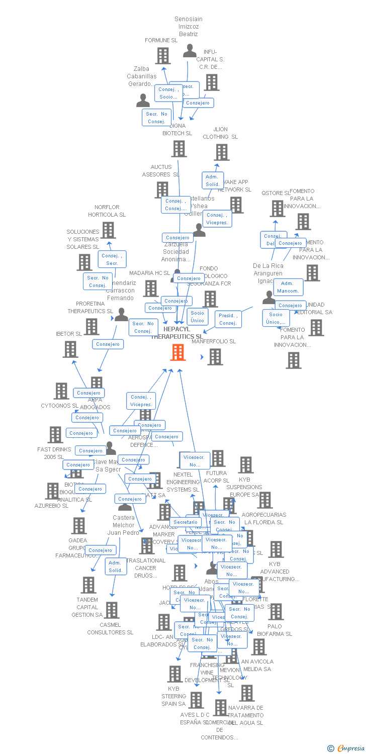 Vinculaciones societarias de HEPACYL THERAPEUTICS SL