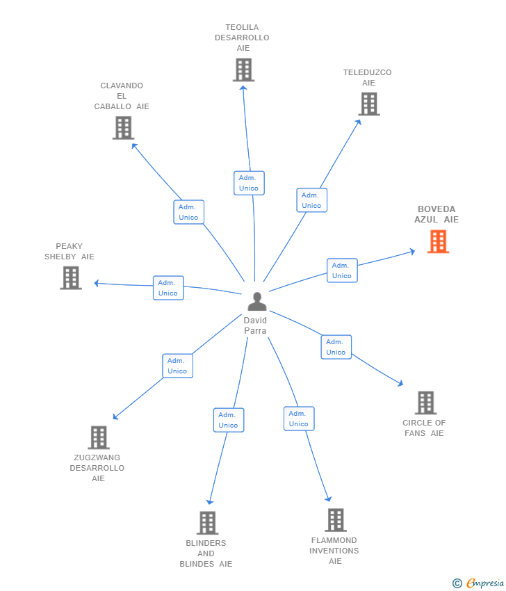 Vinculaciones societarias de BOVEDA AZUL AIE