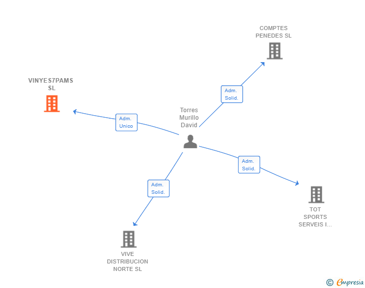 Vinculaciones societarias de VINYES7PAMS SL