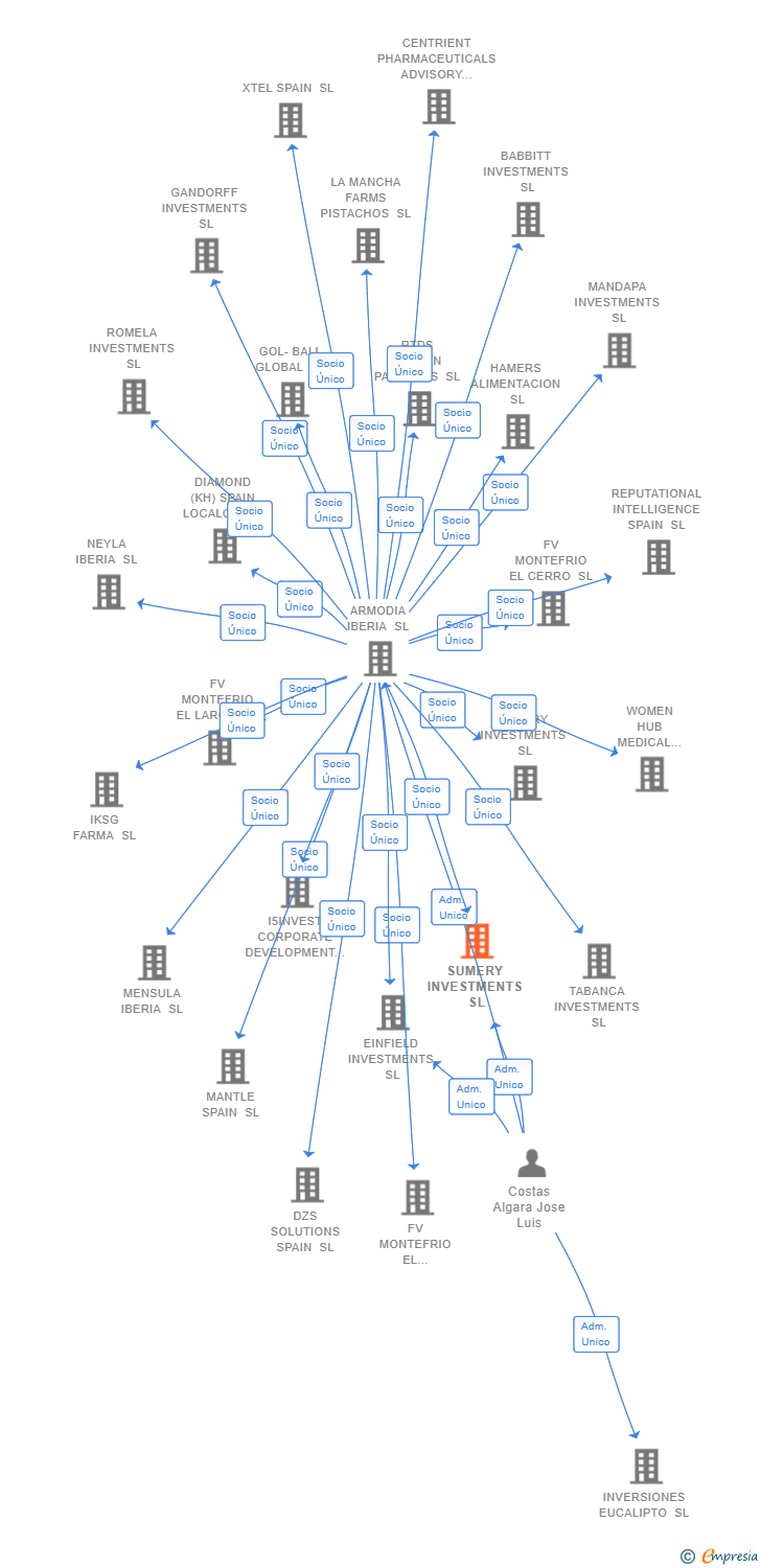Vinculaciones societarias de SUMERY INVESTMENTS SL (EXTINGUIDA)