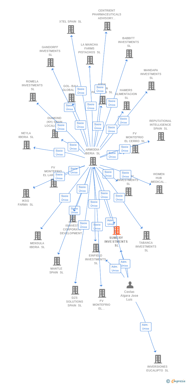 Vinculaciones societarias de SUMERY INVESTMENTS SL