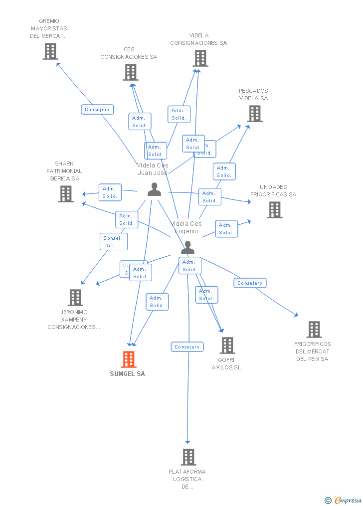 Vinculaciones societarias de SUMGEL SA