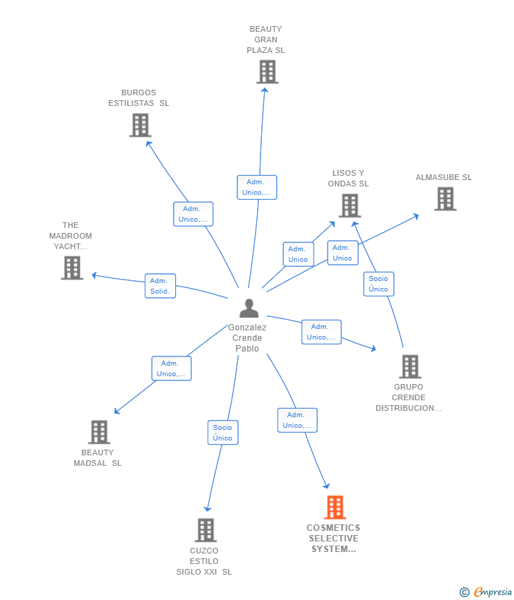 Vinculaciones societarias de COSMETICS SELECTIVE SYSTEM DISTRIBUTION SL