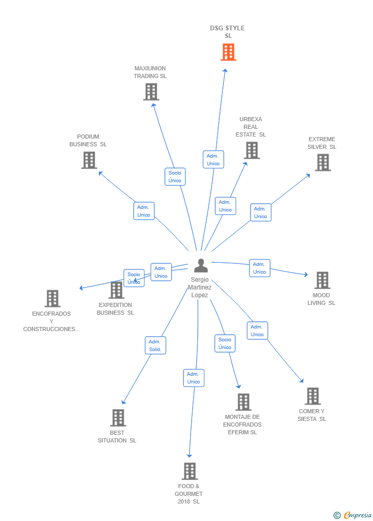 Vinculaciones societarias de DSG STYLE SL