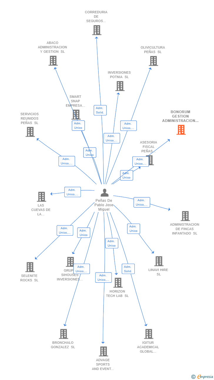 Vinculaciones societarias de BONORUM GESTION ADMINISTRACION Y CONCURSO SLP