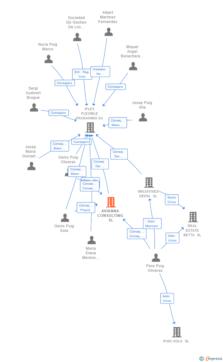Vinculaciones societarias de AVIANNA CONSULTING SL