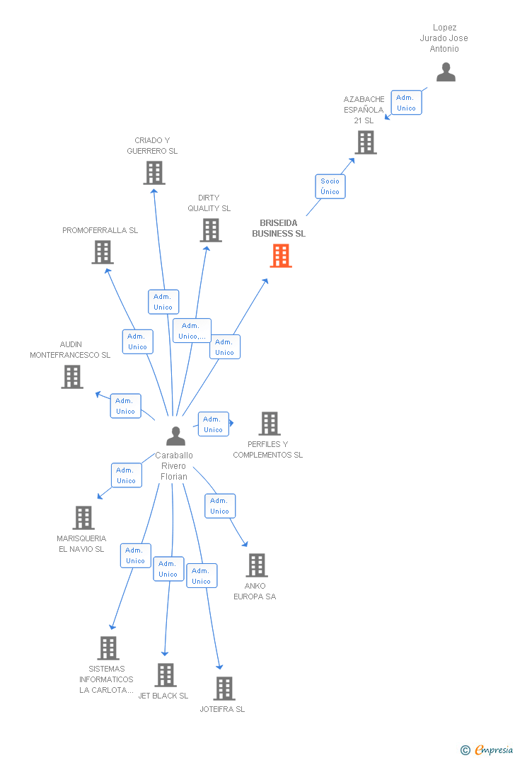 Vinculaciones societarias de BRISEIDA BUSINESS SL
