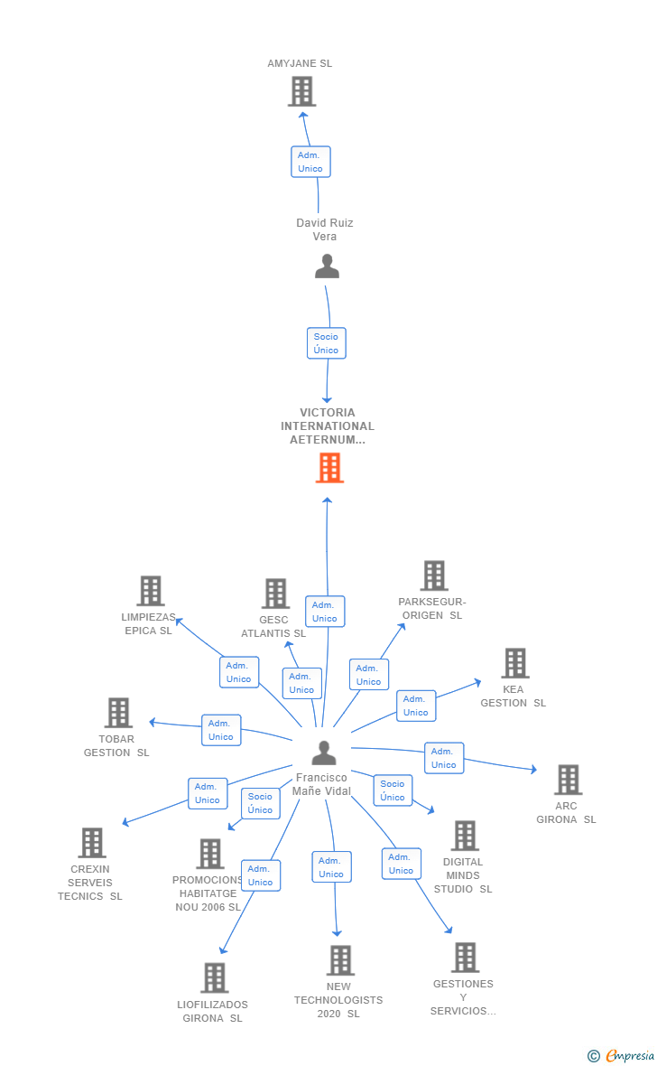 Vinculaciones societarias de VICTORIA INTERNATIONAL AETERNUM SL