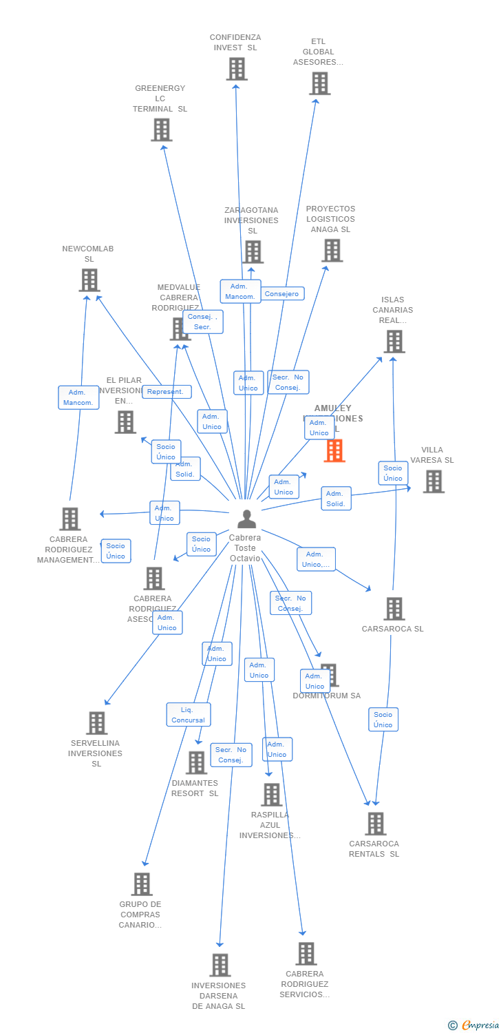 Vinculaciones societarias de AMULEY INVERSIONES SL