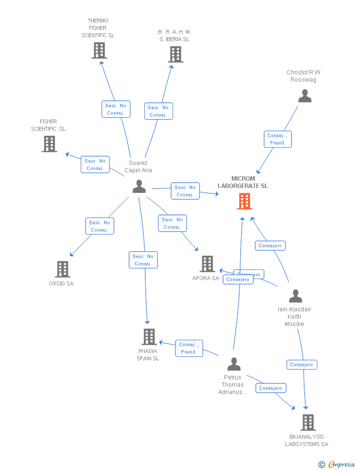 Vinculaciones societarias de MICROM LABORGERATE SL