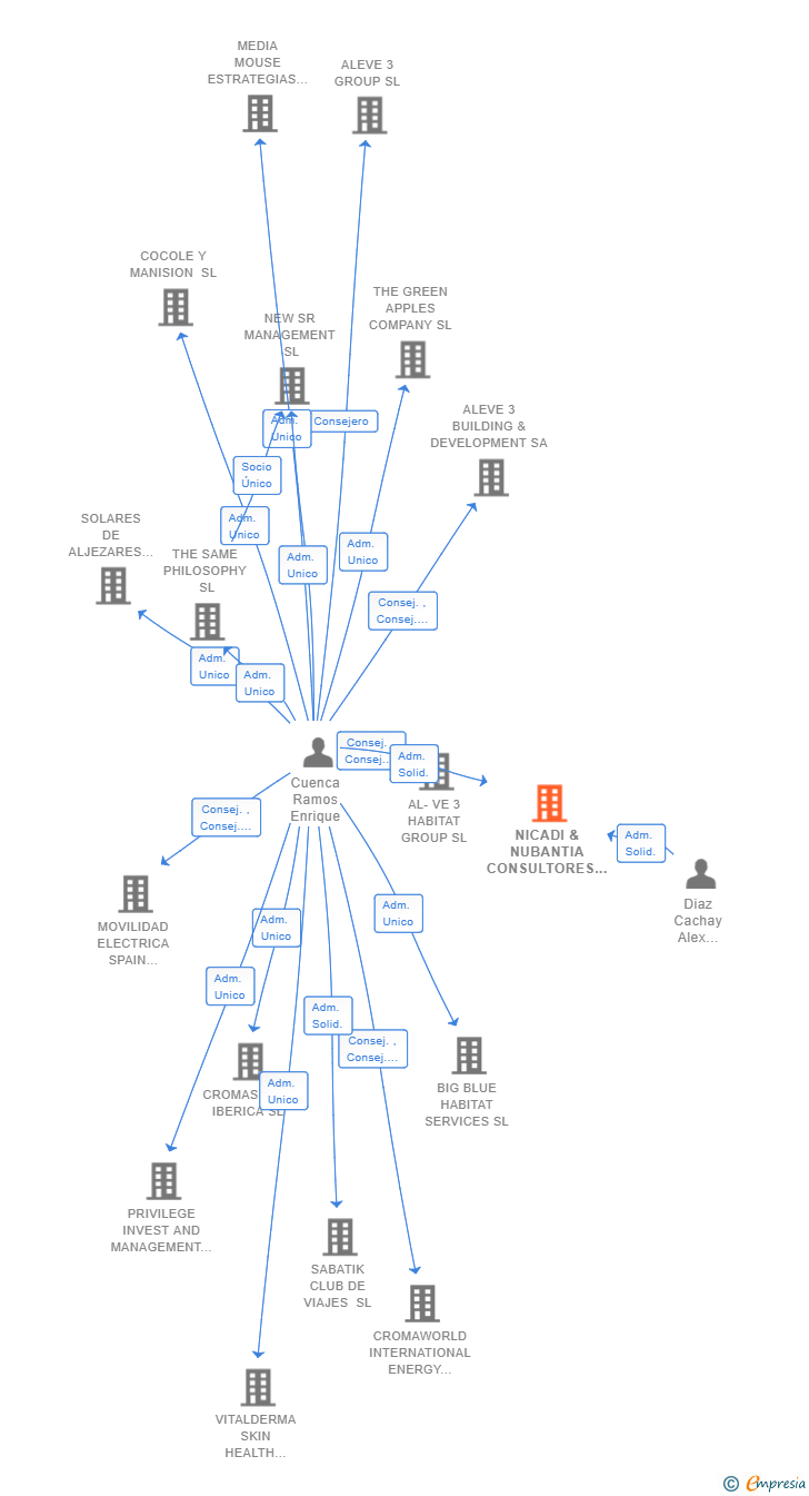 Vinculaciones societarias de NICADI & NUBANTIA CONSULTORES SL