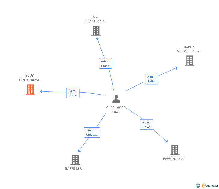 Vinculaciones societarias de 2008 PINTORA SL