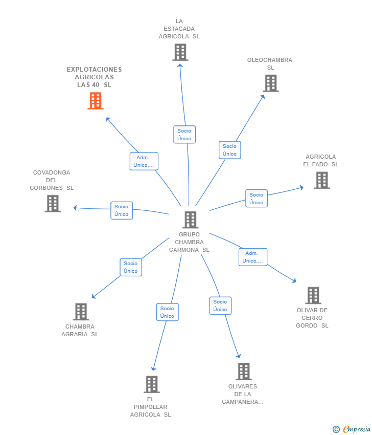 Vinculaciones societarias de EXPLOTACIONES AGRICOLAS LAS 40 SL