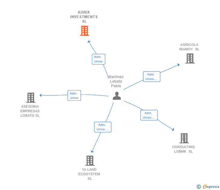 Vinculaciones societarias de ADRIX INVESTMENTS SL