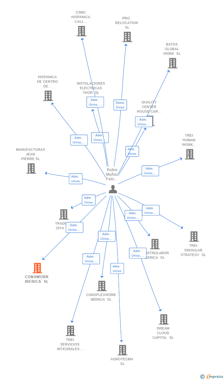 Vinculaciones societarias de CONSWORK IBERICA SL