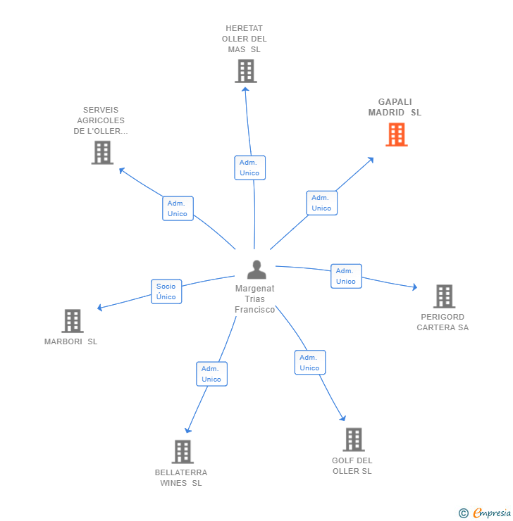 Vinculaciones societarias de GAPALI MADRID SL