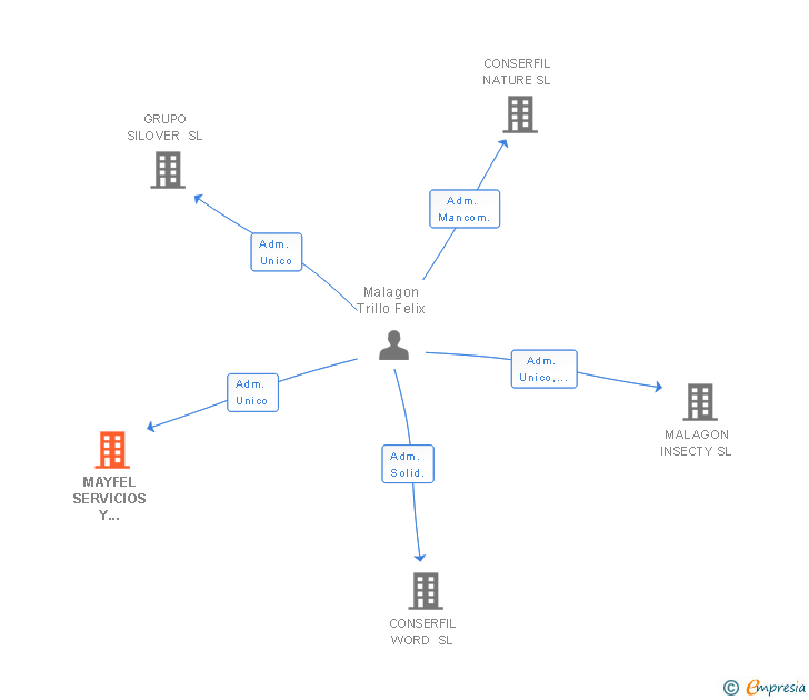 Vinculaciones societarias de MAYFEL SERVICIOS Y SOLUCIONES SL