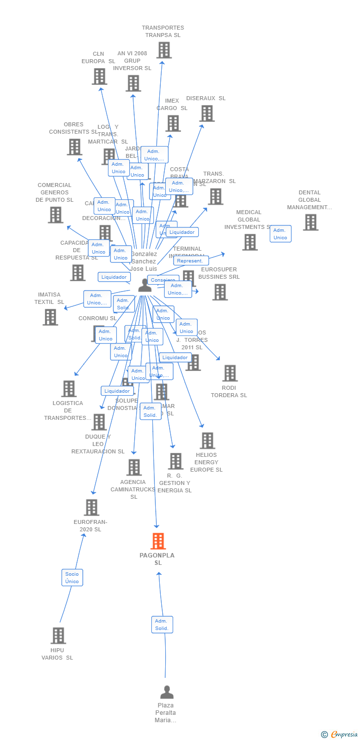 Vinculaciones societarias de PAGONPLA SL