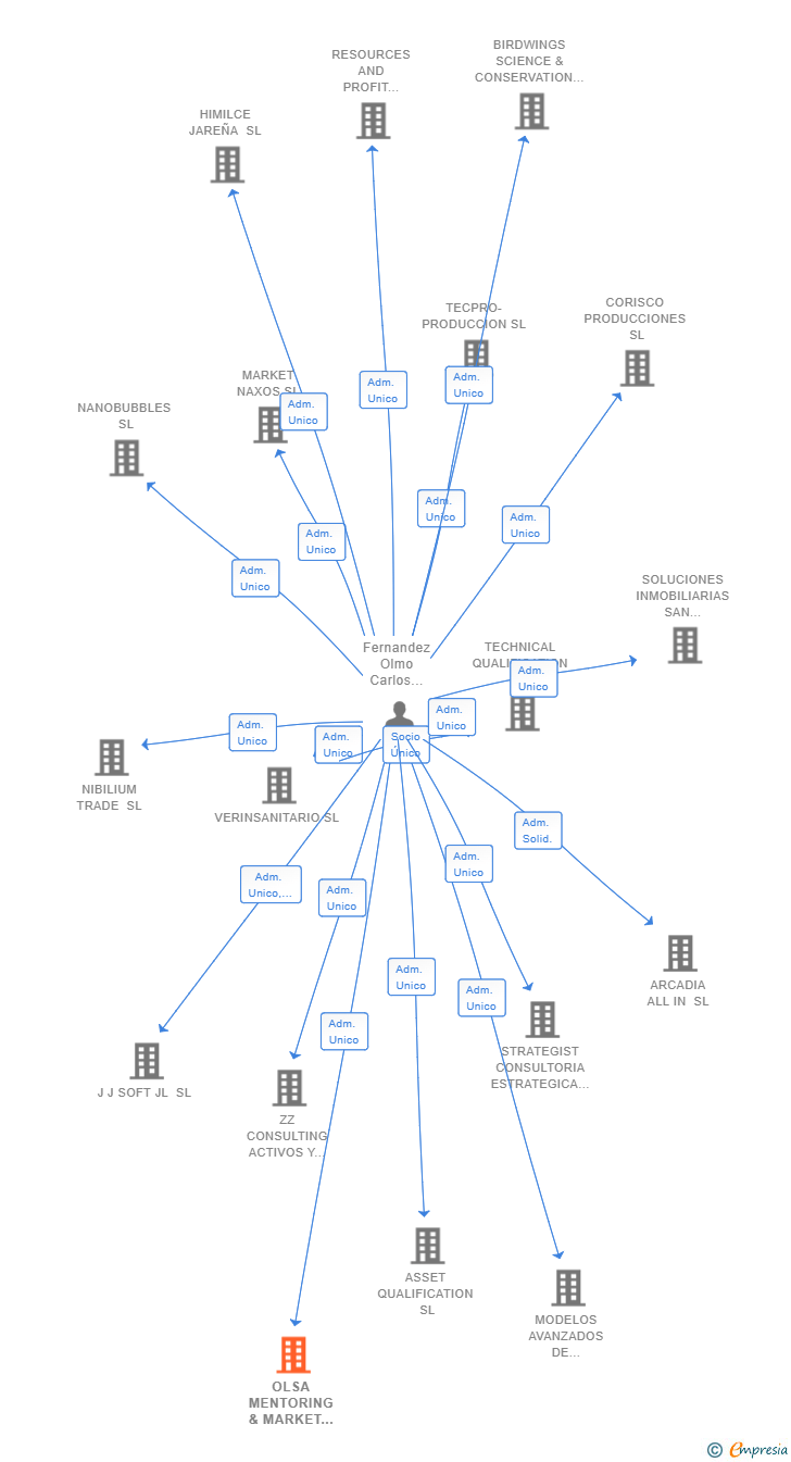 Vinculaciones societarias de OLSA MENTORING & MARKET SL