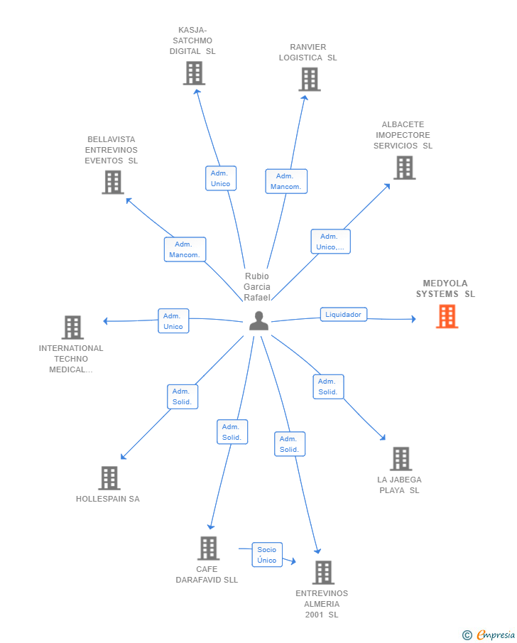 Vinculaciones societarias de MEDYOLA SYSTEMS SL