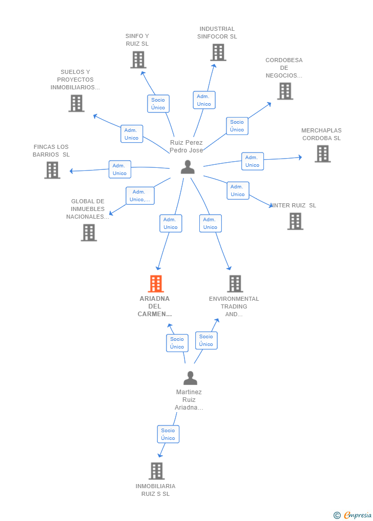 Vinculaciones societarias de ARIADNA DEL CARMEN INMOBILIARIA 2019 SL