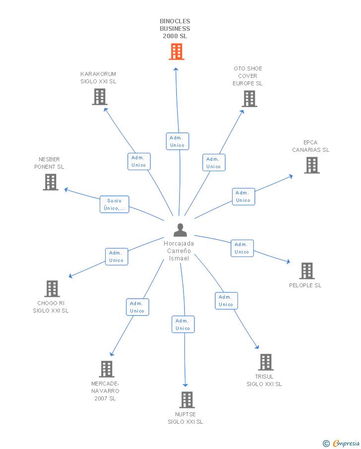 Vinculaciones societarias de BINOCLES BUSINESS 2000 SL