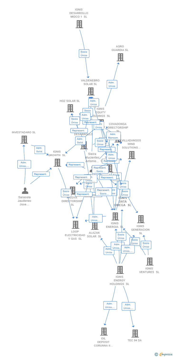 Vinculaciones societarias de IGNIS DATA OMEGA SL