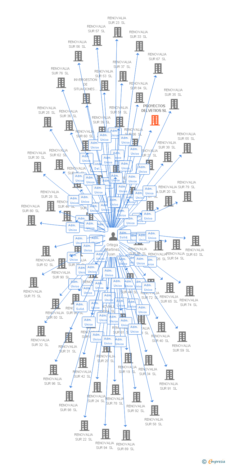 Vinculaciones societarias de PROYECTOS DELVETIOS SL