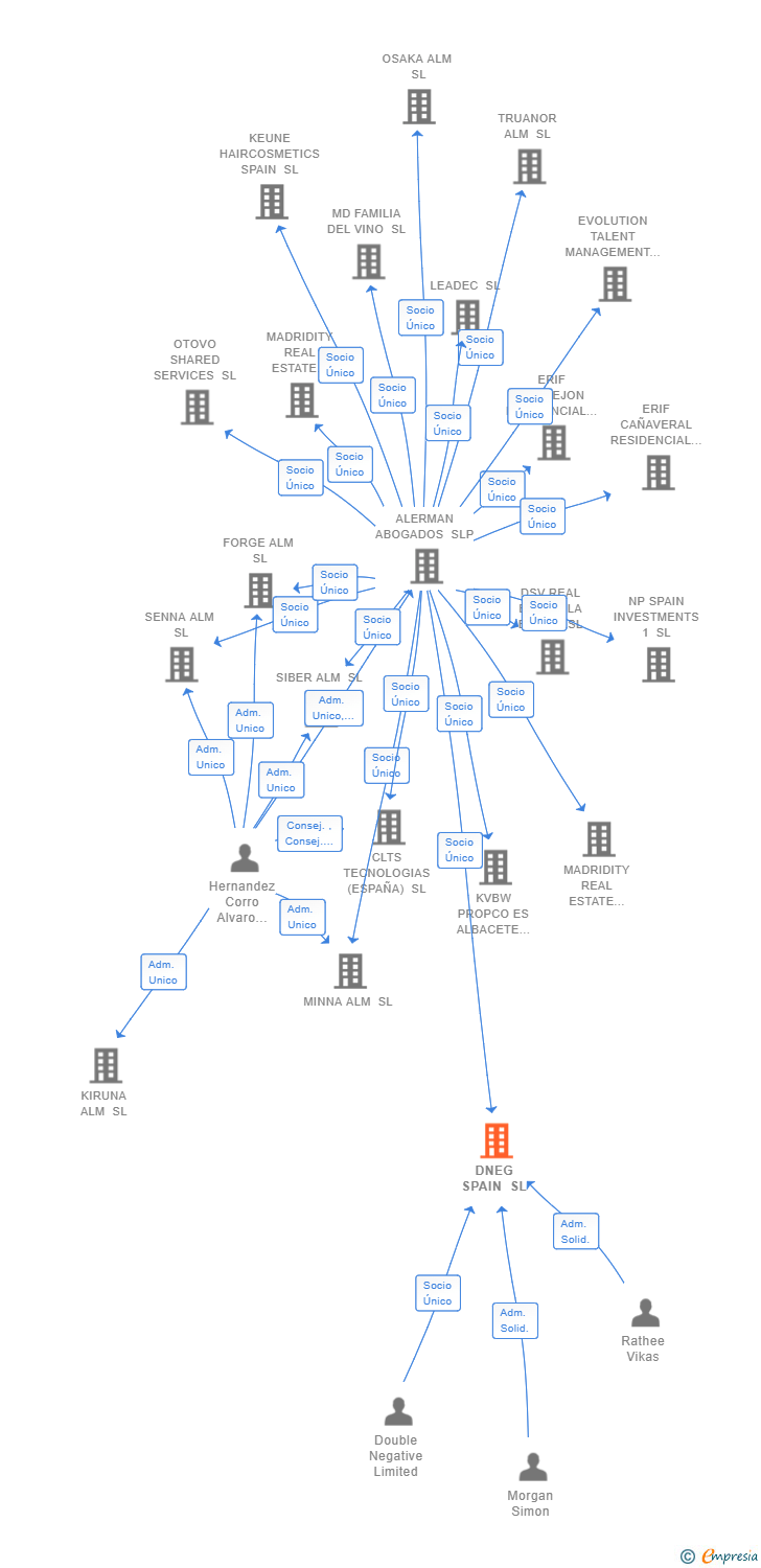 Vinculaciones societarias de DNEG SPAIN SL