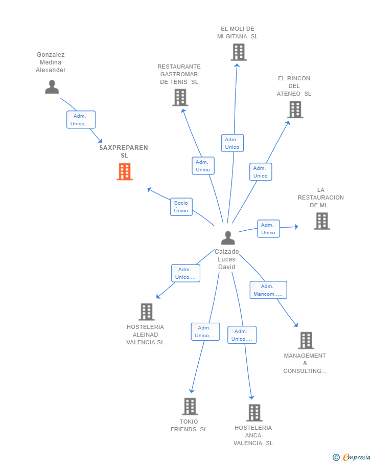 Vinculaciones societarias de SAXPREPAREN SL
