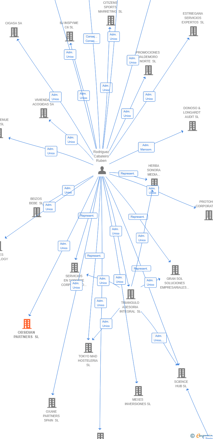 Vinculaciones societarias de OBSIDIAN PARTNERS SL