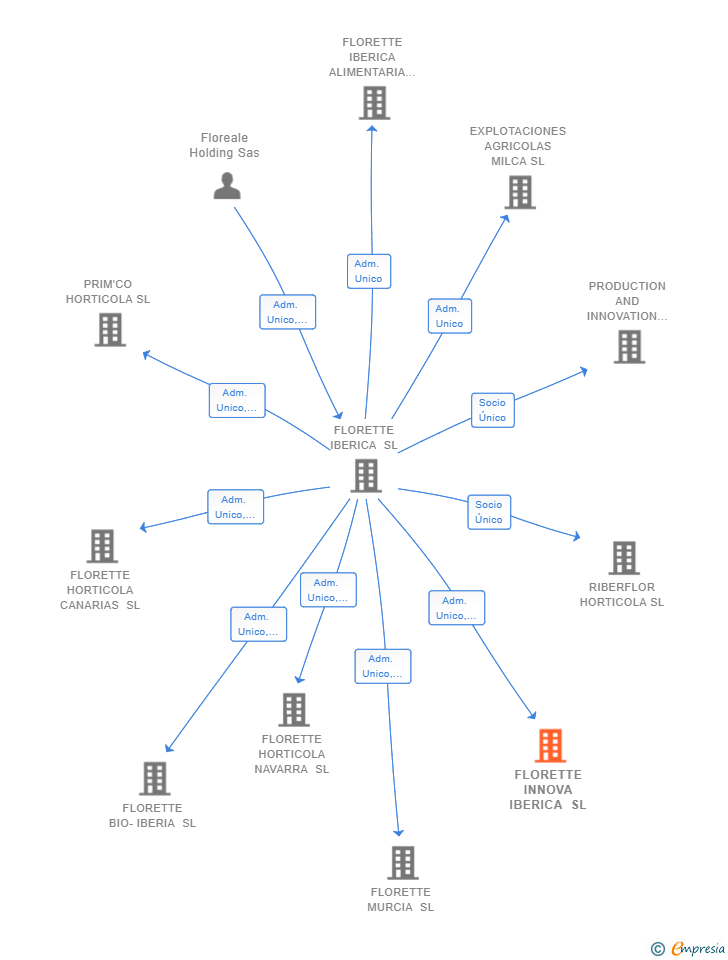 Vinculaciones societarias de FLORETTE INNOVA IBERICA SL