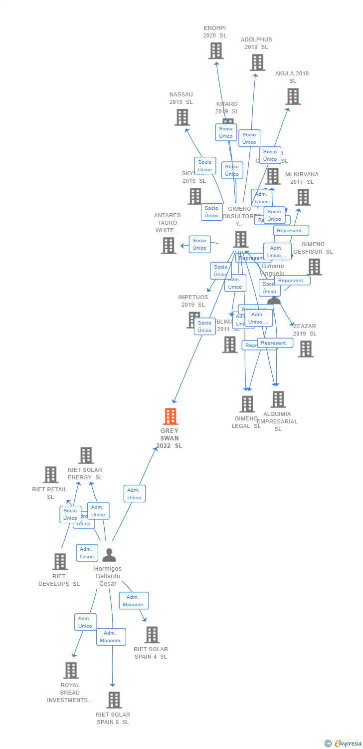 Vinculaciones societarias de GREY SWAN 2022 SL