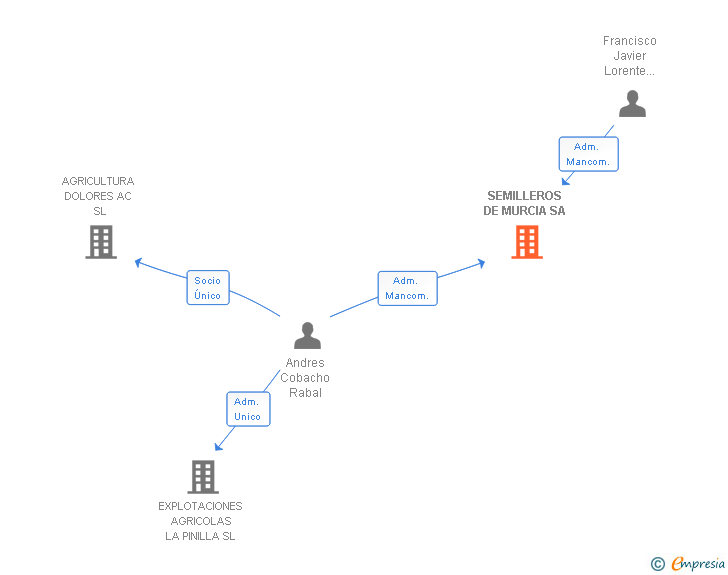 Vinculaciones societarias de SEMILLEROS DE MURCIA SA