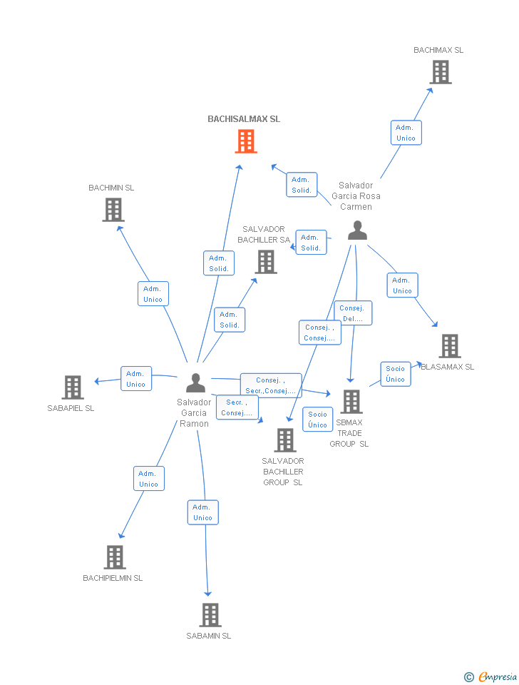 Vinculaciones societarias de BACHISALMAX SL
