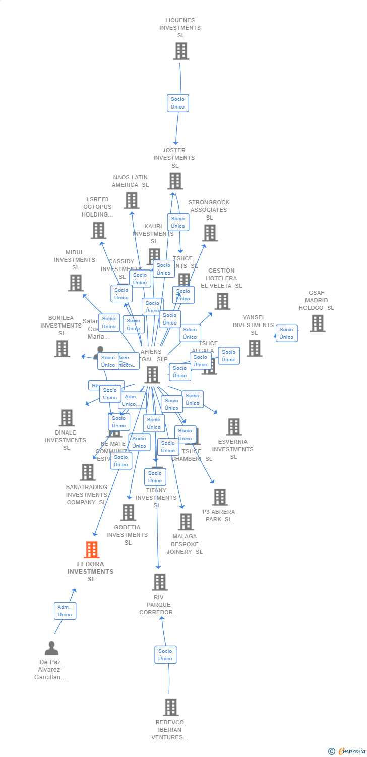 Vinculaciones societarias de FEDORA INVESTMENTS SL