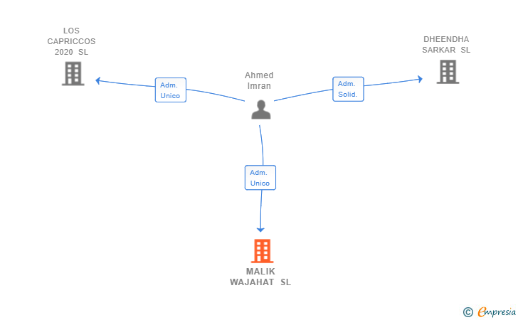Vinculaciones societarias de MALIK WAJAHAT SL