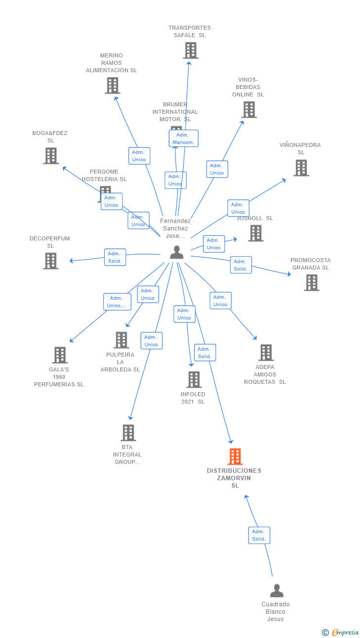 Vinculaciones societarias de DISTRIBUCIONES ZAMORVIN SL
