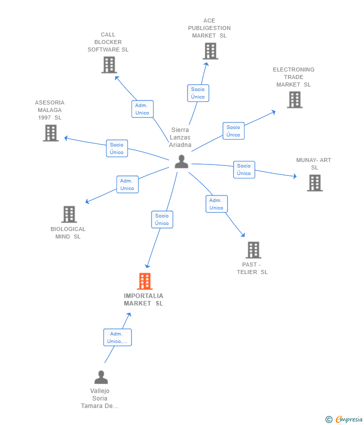 Vinculaciones societarias de IMPORTALIA MARKET SL