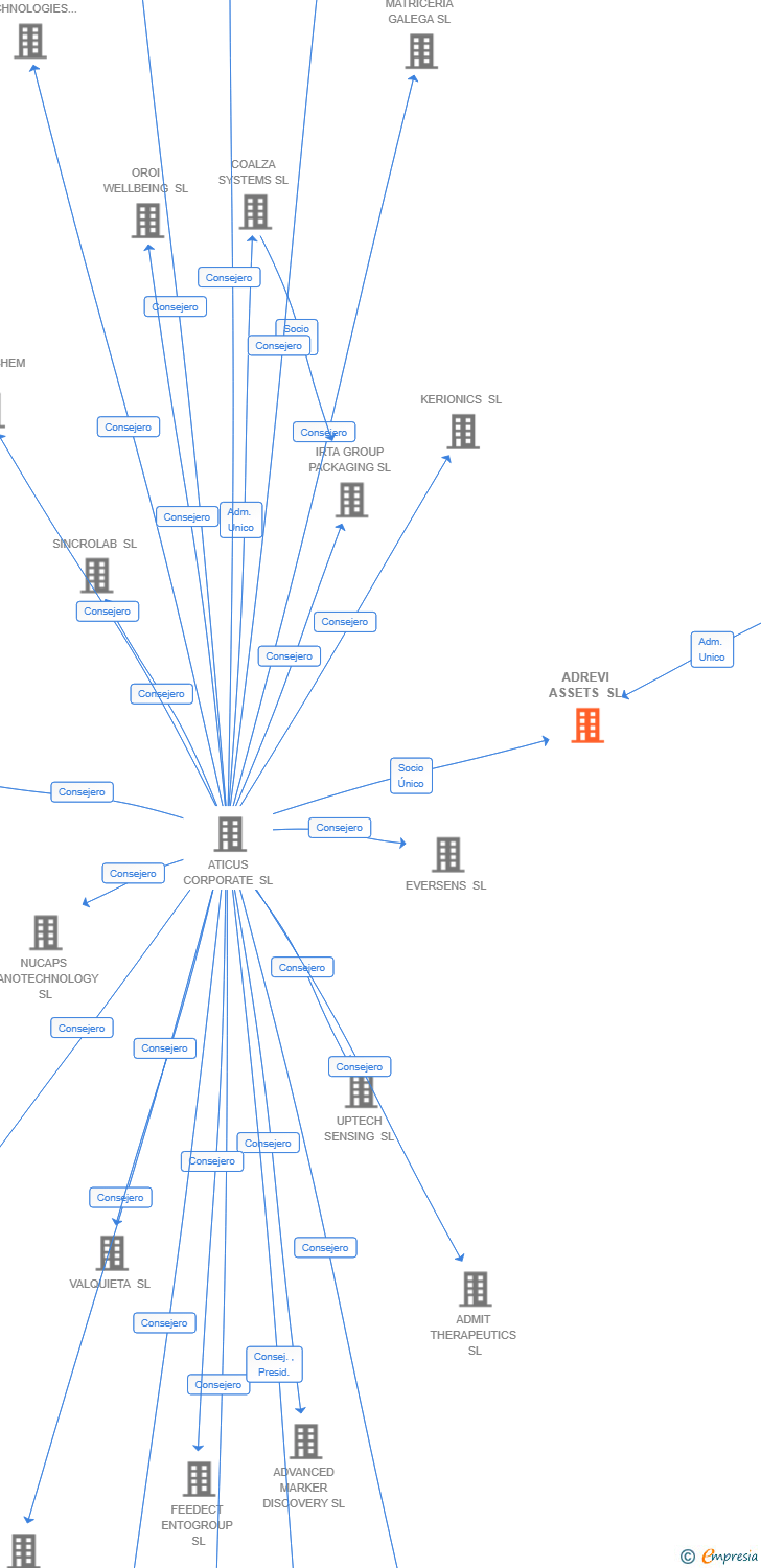 Vinculaciones societarias de ADREVI ASSETS SL (EXTINGUIDA)