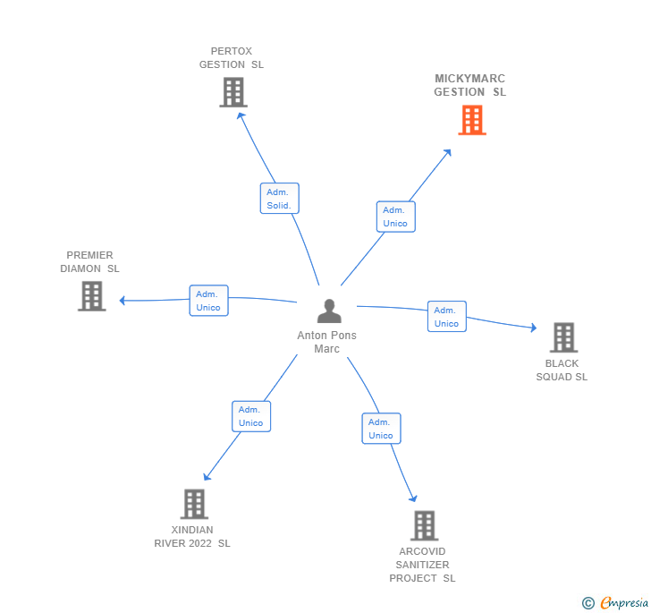 Vinculaciones societarias de MICKYMARC GESTION SL