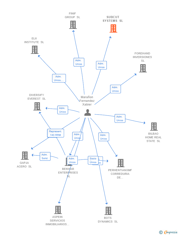 Vinculaciones societarias de SUBCUT SYSTEMS SL