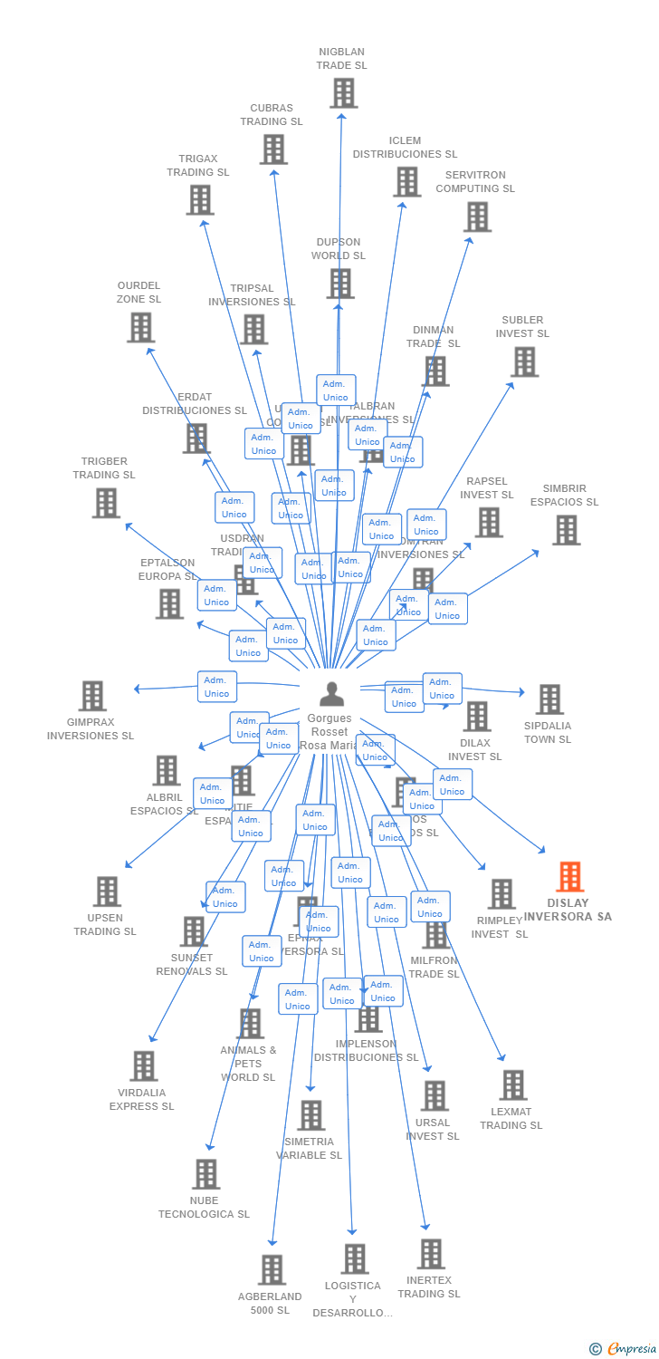 Vinculaciones societarias de DISLAY INVERSORA SA