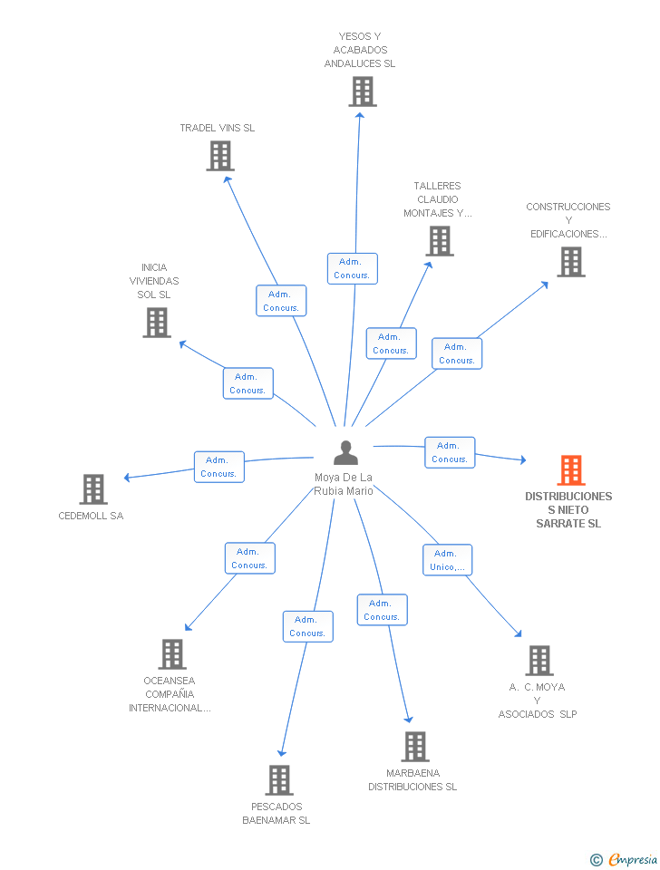 Vinculaciones societarias de DISTRIBUCIONES S NIETO SARRATE SL