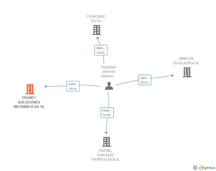Vinculaciones societarias de PRONET SOLUCIONES INFORMATICAS SL