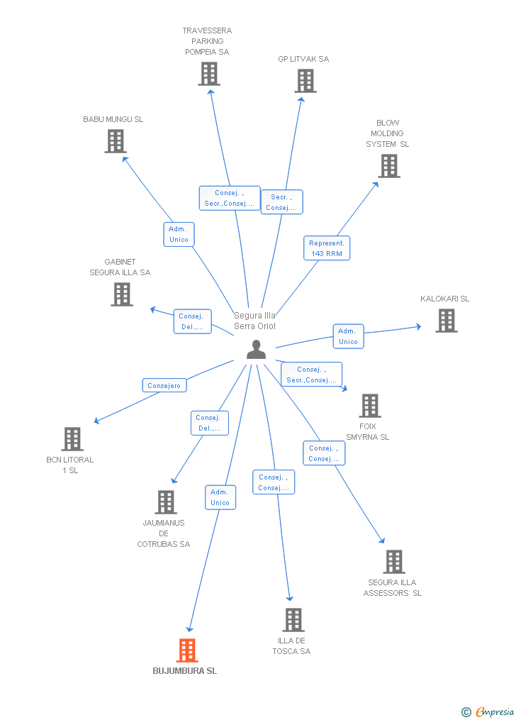 Vinculaciones societarias de BUJUMBURA SL