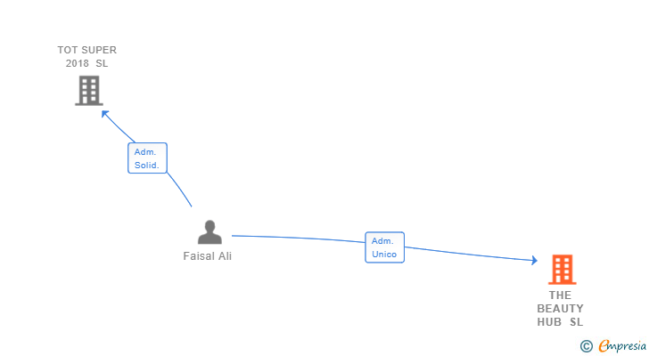 Vinculaciones societarias de THE BEAUTY HUB SL