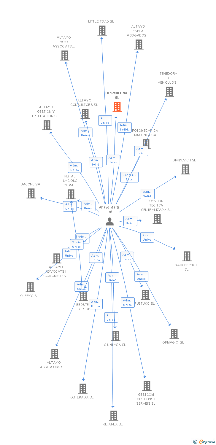 Vinculaciones societarias de DESMIATINA SL